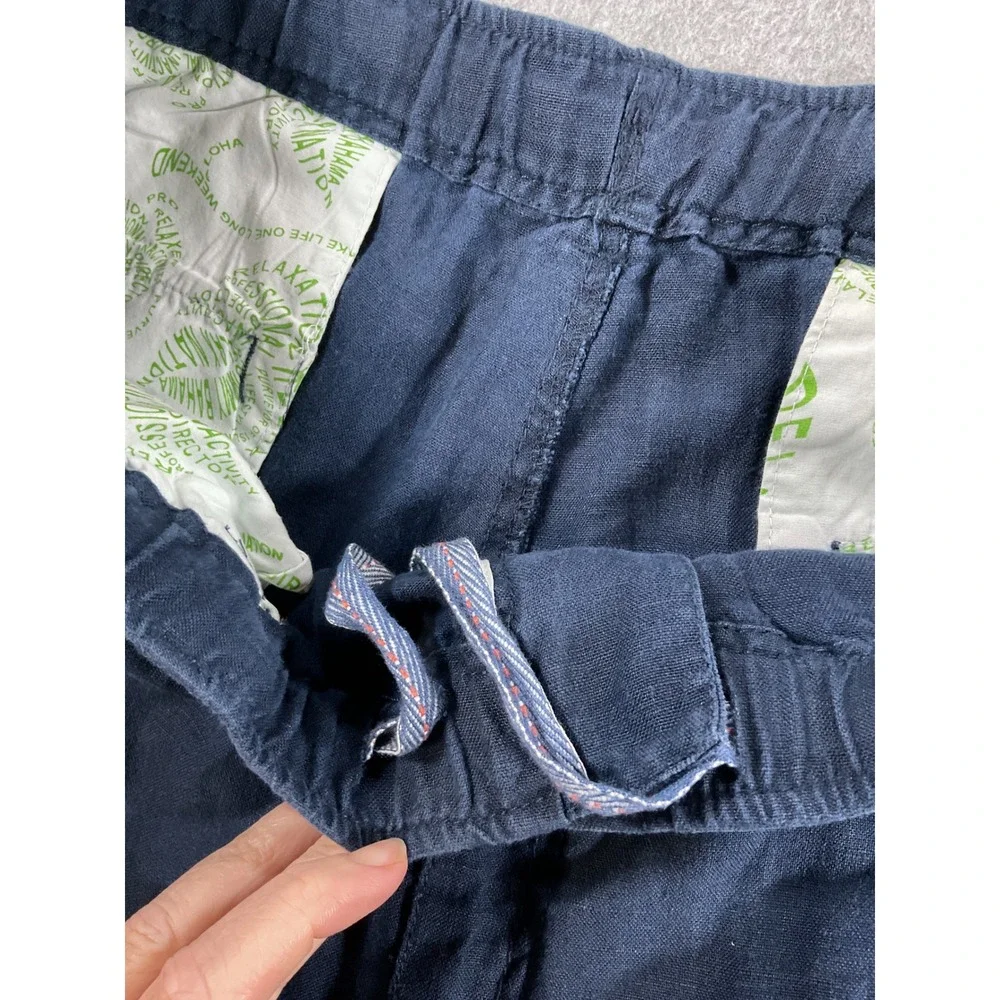 Tommy Bahama Relax Mens Navy 100% Linen Elastic Waist Drawstring Pants L 2724